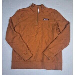 Vineyard Vines Quarter Zip Pullover Mens Size Medium Orange Long Sleeve